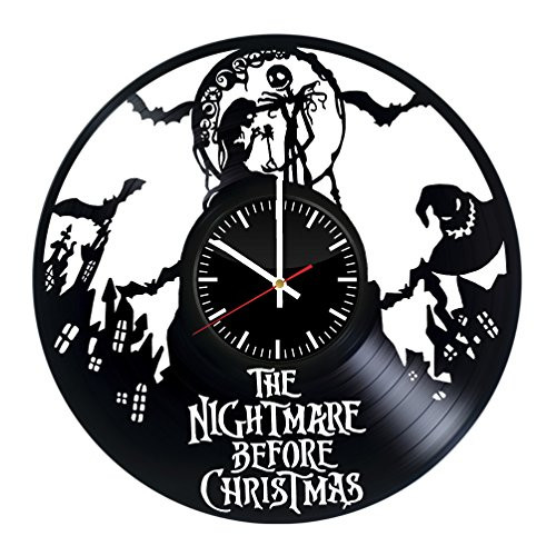 The Nigtmare before Christmas Vinyl Record Wall Clock . Get unique home room wall art decor. Cool gift ideas for boys, girls, kids, teens, men and women.