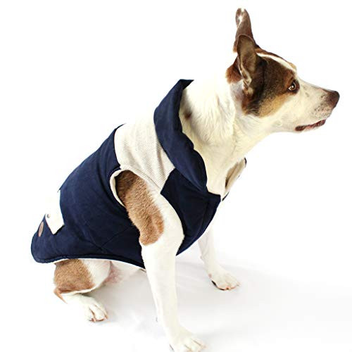 American Kennel Club AKC Dog Vest for Pets, Warm Fleece Winter Jacket for Dogs with Thin Coat, Large, Navy -AKC80059NVLG-