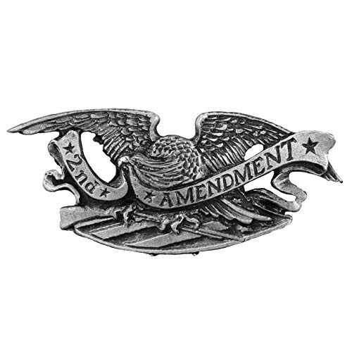Hot Leathers Unisex-Adult 2Nd Amendment Eagle Pin -Pewter, One Size-