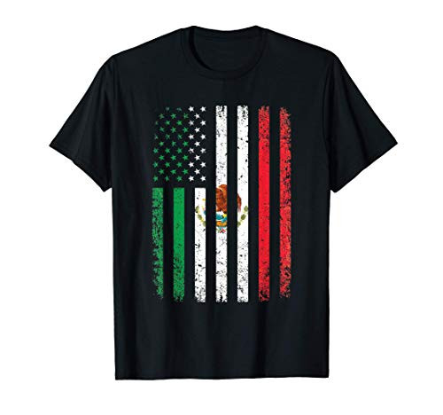Mexico Flag Shirt Gift 4th Of July USA American Mexican Flag T-Shirt