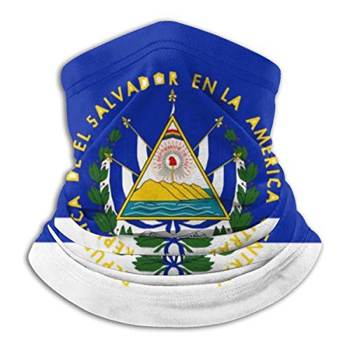 Originality El Salvador Flag Seamless Headband Neck Warmer Gaiter Bandana Head Wrap Scarf Headwear Balaclava Face Mask for Outdoors Sports Sun Protection Black