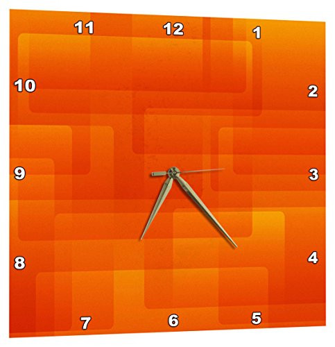 3dRose Bright Orange on Orange Rounded Rectangles Abstract - Wall Clock, 10 by 10-Inch (DPP_213735_1)