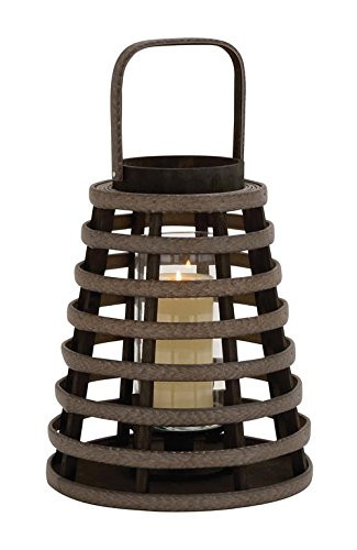 Deco 79 76159 Wood PVC Glass Lantern 11" W, 19" H