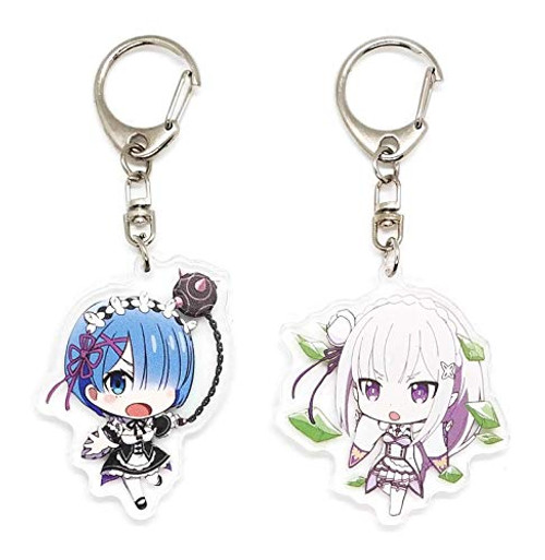 EBTY-Dreams Inc. - Set of 2 Re-ZERO Starting Life In Another World Anime Acrylic Keychain Rem, Emilia v1 EBTY-Dreams Inc. - Set of 2 Re-ZERO Starting Life In Another World Anime Acrylic Keychain Rem, Emilia v1