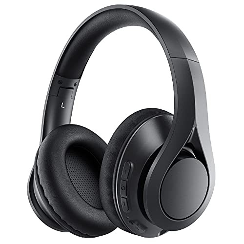 60Hrs Wireless Headphones, Over Ear Headphones with Microphone, Wireless 5.0, HiFi Stereo Sound, Protein Earpads, Foldable Wired Wireless Headset for Kids, Adults, TV, Home Office