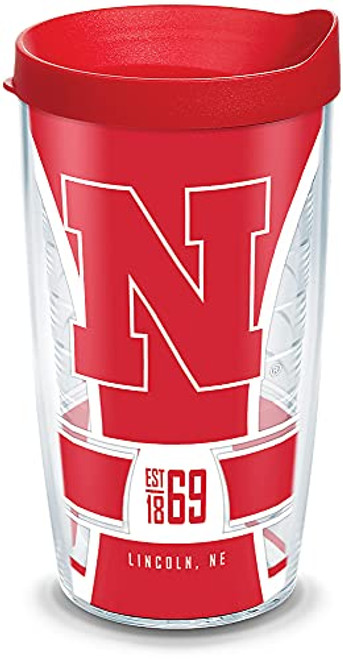Tervis Nebraska Cornhuskers Spirit Insulated Tumbler with Wrap and Red Travel Lid, 16 oz, Clear Tervis Nebraska Cornhuskers Spirit Insulated Tumbler with Wrap and Red Travel Lid, 16 oz, Clear