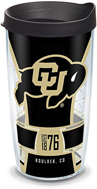 Tervis Colorado Buffaloes Spirit Insulated Tumbler with Wrap and Black Travel Lid, 16 oz, Clear Tervis Colorado Buffaloes Spirit Insulated Tumbler with Wrap and Black Travel Lid, 16 oz, Clear
