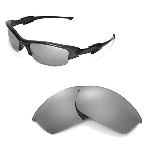 Walleva Replacement Lenses for Oakley Flak Jacket Sunglasses -Multiple Options Available -Titanium Mirror Coated - Polarized-