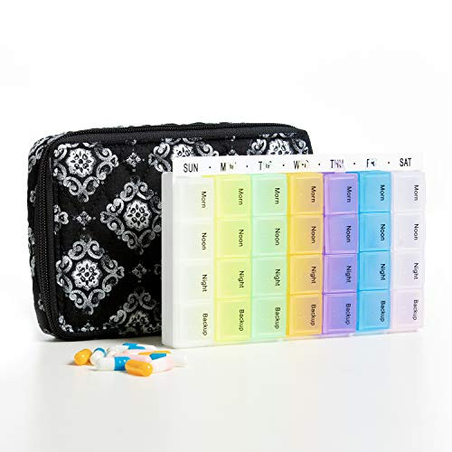 Weekly Pill Organizer 4 Times a Day,7 Day Pill Organizer , Large Daily Pill Cases Pill Box Vitamin Organizer Box