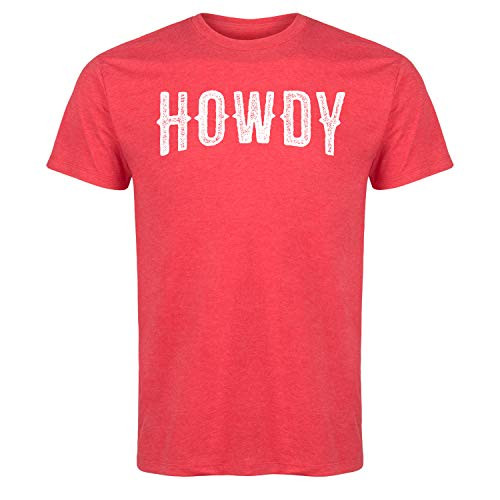 Country Casuals Howdy - Men's Short Sleeve Graphic T-Shirt Heather Red