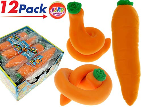 JA-RU Stretchy Carrot (12 Units in Display Box) and Bouncy Ball Easter! Stretches Long. Smells Good 3342-12p