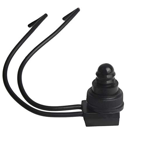 Andux Land Push Button Switch On/Off Light Switch with Leads KP-107S -Black-