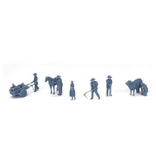Outland Models Railroad Scenery Country Farmer Peasant Figure Set HO Scale 1-87