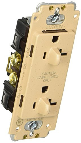 Lutron SCR-20-DDTR-MS Satin Colors 20-Amp Dual Dimmable Tamper Resistant Receptacle, Mocha Stone
