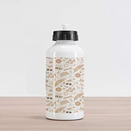 Lunarable Beige Aluminum Water Bottle, Vintage Styled Graphic with Polka Dot Umbrellas Heels Purses Artwork Print, Aluminum Insulated Spill-Proof Travel Sports Water Bottle, Beige Brown Lunarable Beige Aluminum Water Bottle, Vintage Styled Graphic with Polka Dot Umbrellas Heels Purses Artwork Print, Aluminum Insulated Spill-Proof Travel Sports Water Bottle, Beige Brown