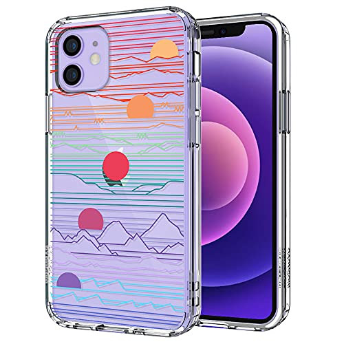 for iPhone 12 Case, MOSNOVO Sunrise Sunset Hybrid Crystal Clear Design Shock Absorption Bumper Soft TPU Cover Case for iPhone 12 Pro