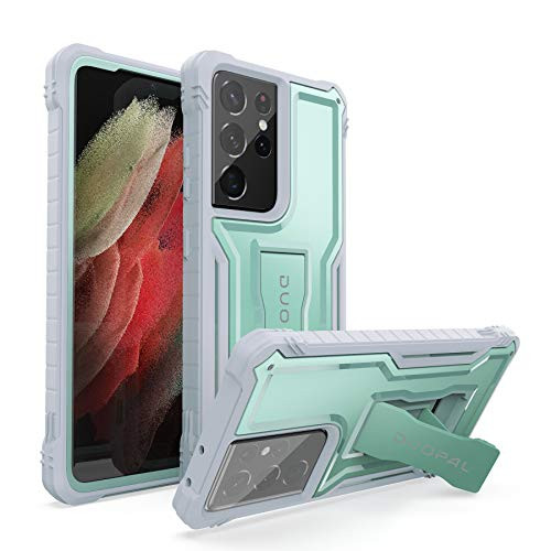 DUOPAL Samsung Galaxy S21 Ultra Case, Military Grade Protection Shockproof Case Built-in Kickstand Compatible with Samsung S21 Ultra 5G Phone 6.8 Inch -Green-