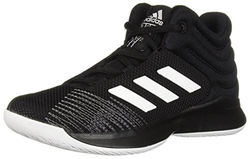 adidas Unisex Pro Spark 2018 Basketball Shoe, Black/White/Grey, 11K M US Little Kid