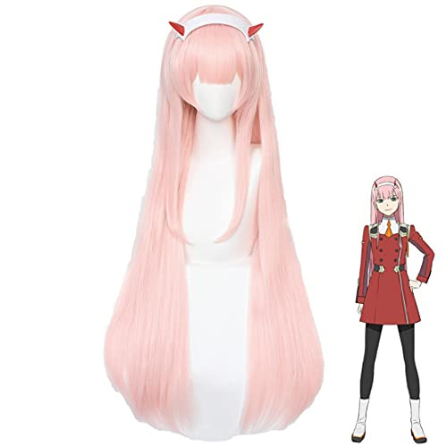 CODE-002/Zero two wig, Long Pink Cosplay Wig for Women Girls, Costume Party Cute Wigs for Daughter
