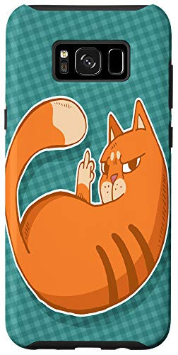 Galaxy S8 plus Orange Tabby Cat Animal Lovers Gift Angry Cat Finger Cats Case