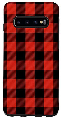 Galaxy S10 Red  and  Black Checkered Plaid Flannel Gingham Pattern AEN325 Case