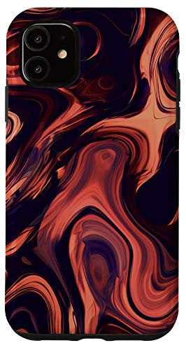 iPhone 11 Orange Red Maroon Brown Pattern AEH258 Case
