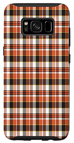Galaxy S8 Fall Pumpkin Halloween Autumn Black and Orange Plaid Gift Case