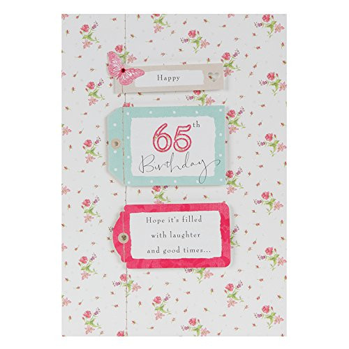 Hallmark 65th Birthday Card 'Laughter And Good Times' - Medium