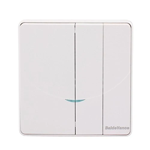 IIVVERR AC 250V 16A On/Off Press Button 3-Gang Multi-Way Wall Switch Light Control White -AC 250V 16A Encendido/Apagado Presione el botón Interruptor de pared de mUltiples vías 3-Gang Control de luz