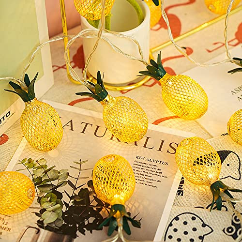 Hawaii Pineapple String Lights-9.8FT 20LED Fruit String Lights, 3AA Battery/USB Plug in, Fairy String Lights for Bedroom Birthday Party Christmas Decoration, Warm Light -Pineapple String Lights- Hawaii Pineapple String Lights-9.8FT 20LED Fruit String Lights, 3AA Battery/USB Plug in, Fairy String Lights for Bedroom Birthday Party Christmas Decoration, Warm Light -Pineapple String Lights-