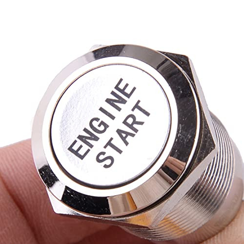 Fevas 12V White LED Car Engine Start Stop Push Button Switch Ignition Starter 3/4" Fit for Most Vehicles