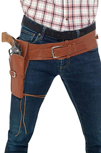 Smiffys Cowboy Costume Holster with Belt - Brown