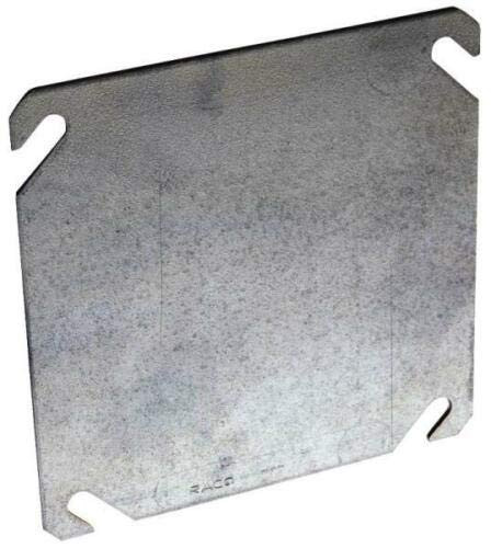 NEW LOT -10- RACO 8752 METAL 4" BLANK FLAT SQUARE ELECTRICAL BOX COVERS 6151377
