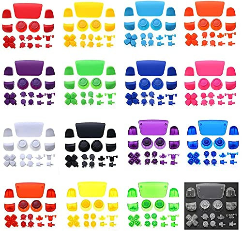 Jayamer Full Buttons L1 R1 L2 R2 Trigger D-Pad Buttons Key Joystick Cap for Sony PS5 Controller Direction Key ABXY Buttons Replacement -Orange-