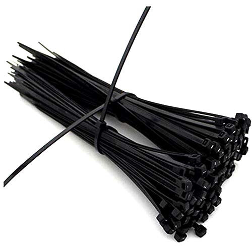 100pcs 20cm Nylon Plastic Zip Trim Wrap Cable Loop Ties Wire Aeromodelling tie Self-Locking Black