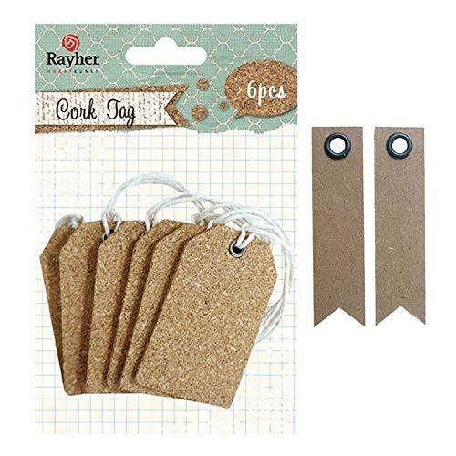 Youdoit 6 Cork Labels with Strings  plus 20 Pennant Kraft Labels