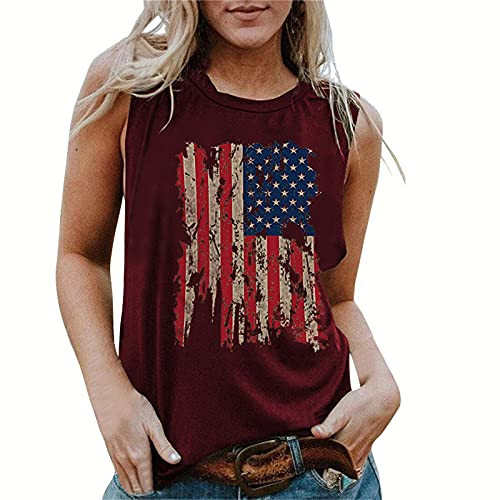 American Flag Tank Tops Women Patriotic Shirt USA Flag Stars Stripes Print Sleeveless T-Shirt 4th of July Tee Tops American Flag Tank Tops Women Patriotic Shirt USA Flag Stars Stripes Print Sleeveless T-Shirt 4th of July Tee Tops