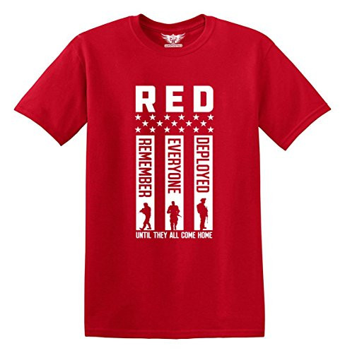 RED Friday Remember Everyone Deployed Shirt, Large, Red