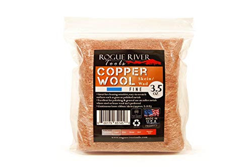 Copper Wool 3.5 Oz Skein/Pad -by Rogue River Tools. -FINE Grade- -Made in USA, Pure Copper -Fine-