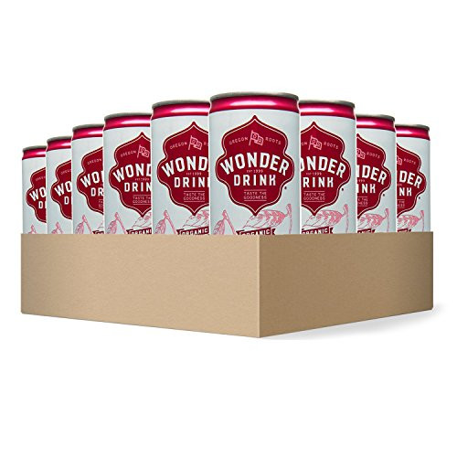 Wonder Drink Kombucha, Organic Cherry Sparkling Fermented Tea, 8.4oz Can (Pack of 24)
