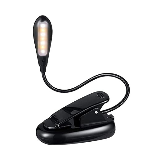Xingqijia Reading Light,Rechargeable Book Light for Reading in Bed, Clamp Clips On LED Flexible Bedside Lamp Portable Battery/USB Rechargeable Book Lights