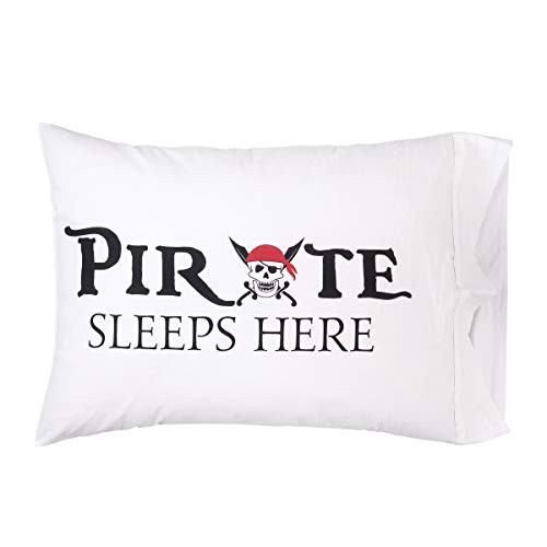 C and F Home Pirate Sleeps Here Pillowcase Black