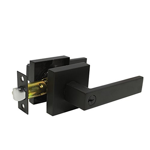 1 Pack Probrico Interior Bedroom Entrance Door Lever Doorknobs Door Lock One Keyway Entry Keyed Alike Same Key Entrance Lockset in Black Each with 3 Keys