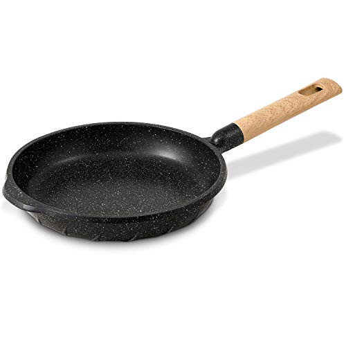 Nonstick Frying Pan 100 percent PFOA Free Cookware Induction Skillet Fry Pan 8.7 Inch - Black