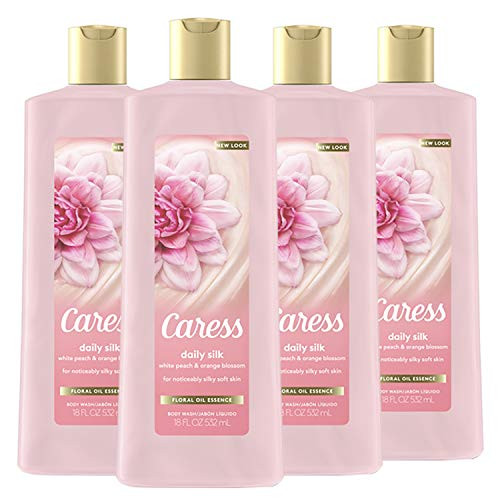 Caress Body Wash for Women, Daily Silk, 18 oz, 4 Count