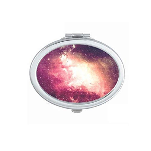 Pink Nebula Golden Planet Gorgeous Aesthetic Mirror Portable Fold Hand Makeup Double Side Glasses
