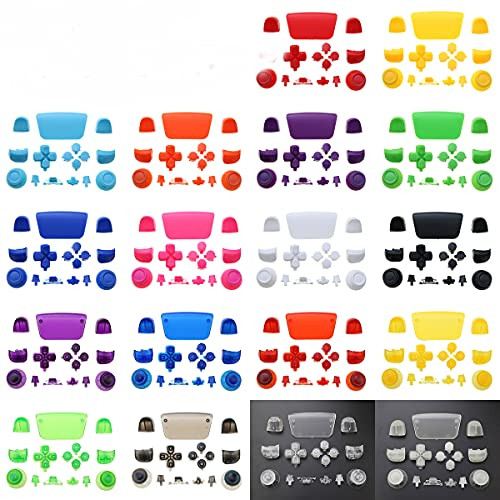 Full Buttons L1 R1 L2 R2 Trigger D-Pad Buttons Joystick Cap for Sony PS5 Controller Replacement -White-