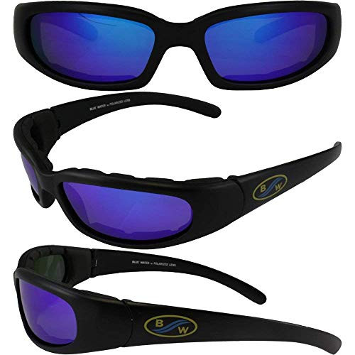 Global Vision Bluewater Polarized Floating 6 Sunglasses Black Frames G-Tech Blue Mirror Lens