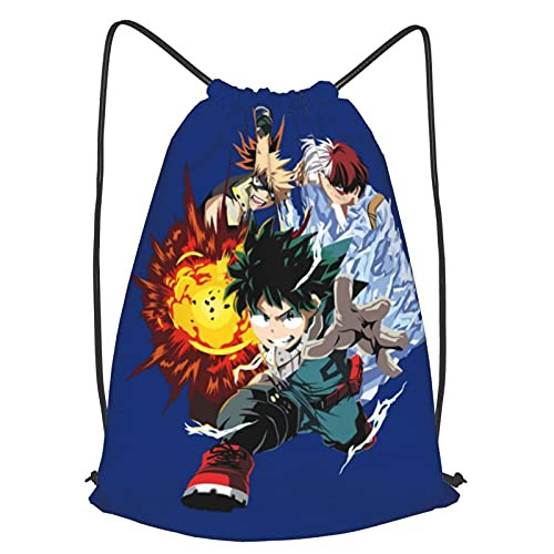 My Hero Academia Deku Bakugo Shoto Drawstring Backpack Lightweight Sport Gym Waterproof Yoga