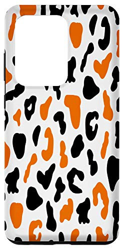 Galaxy S20 Ultra Abstract Shapes Stylish Fashionable Orange White Black Case